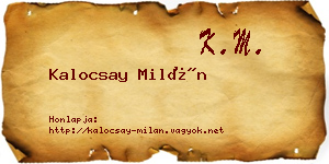 Kalocsay Milán névjegykártya